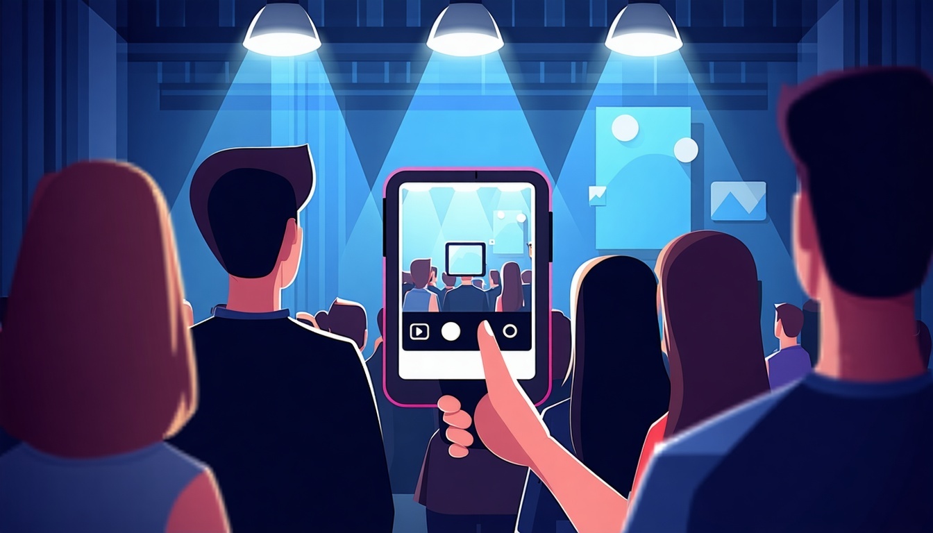 capturing audience with script for video flat vector