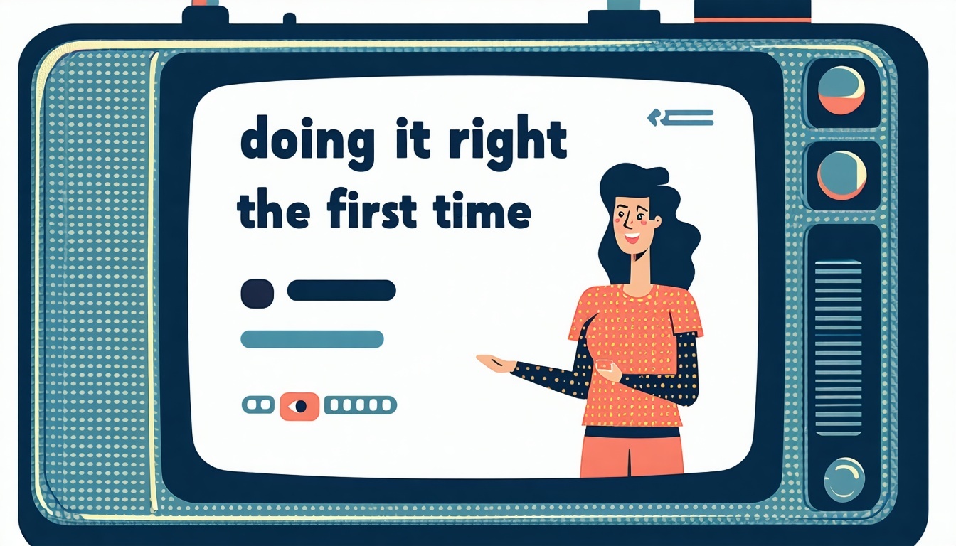 doing it right the first time video flat vector