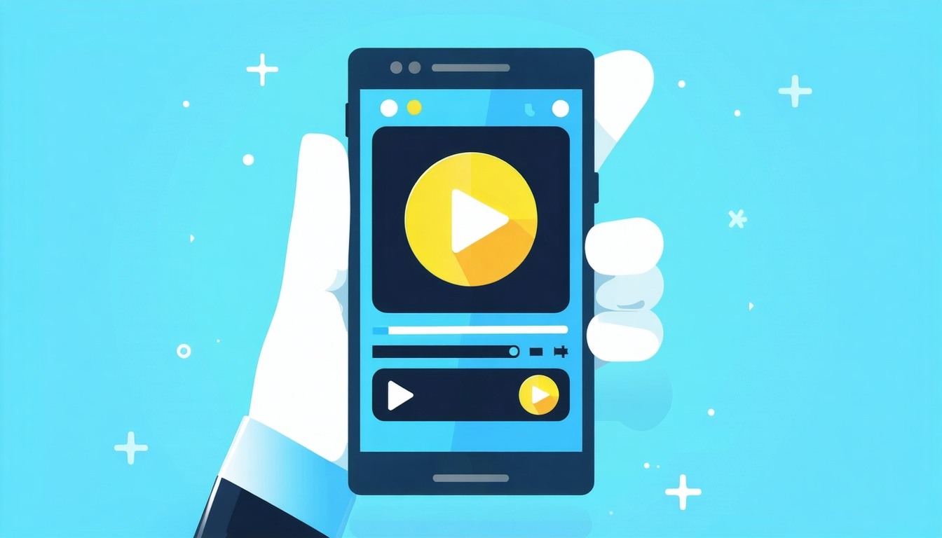 mobile optimization for videos flat vector