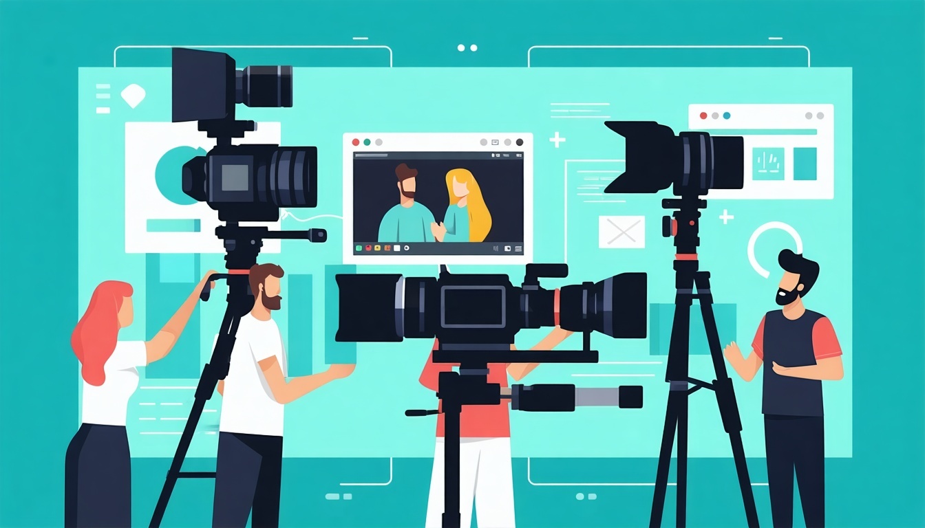 ROI with working with video professionals flat vector