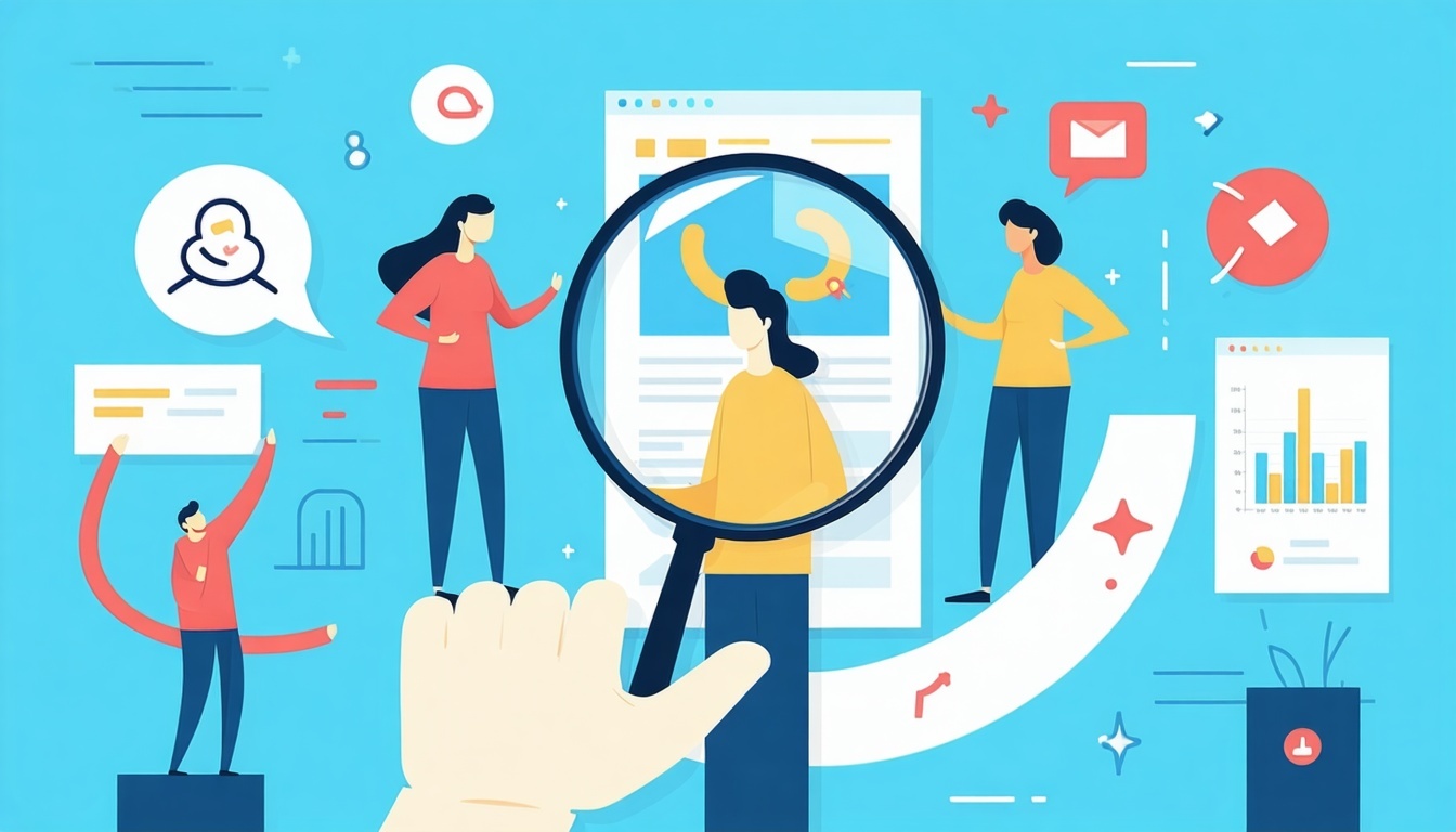 search for the best team marketing flat vector-1