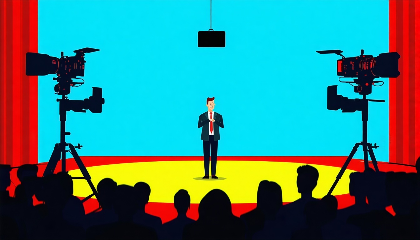 standing out among competition using video flat vector