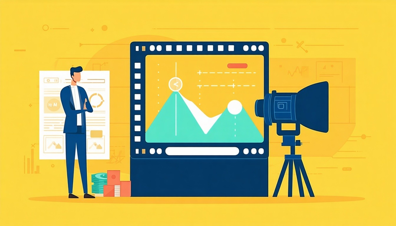 video marketing return on investment flat vector