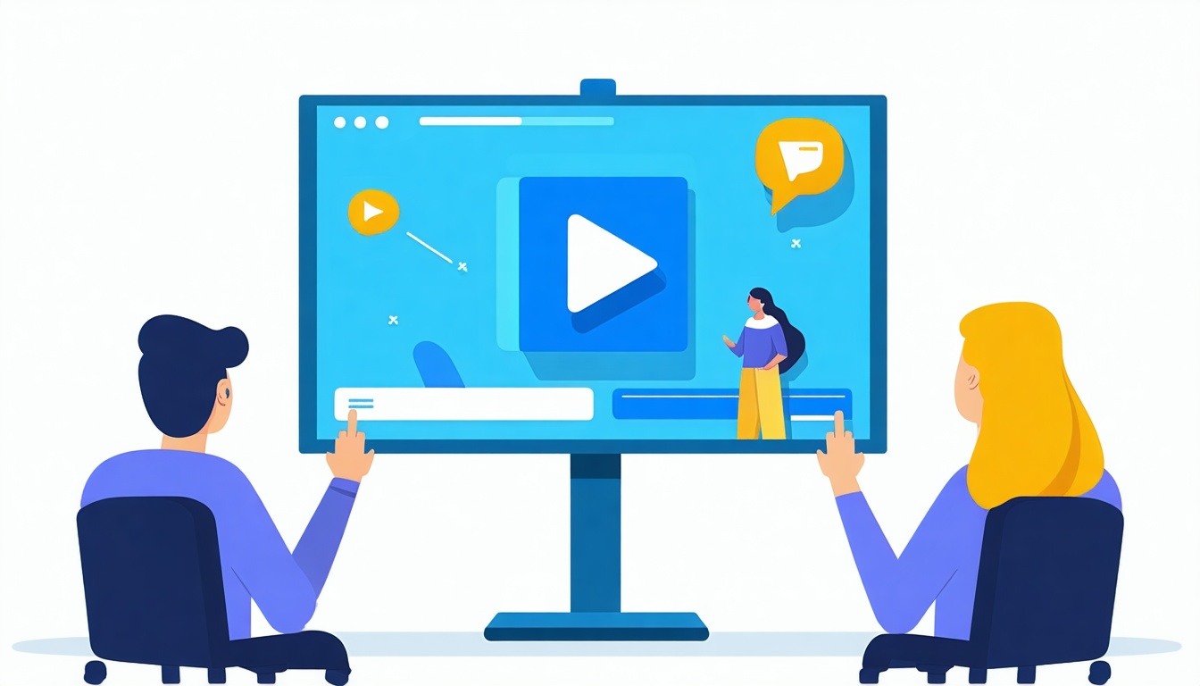 video marketing team success flat vector